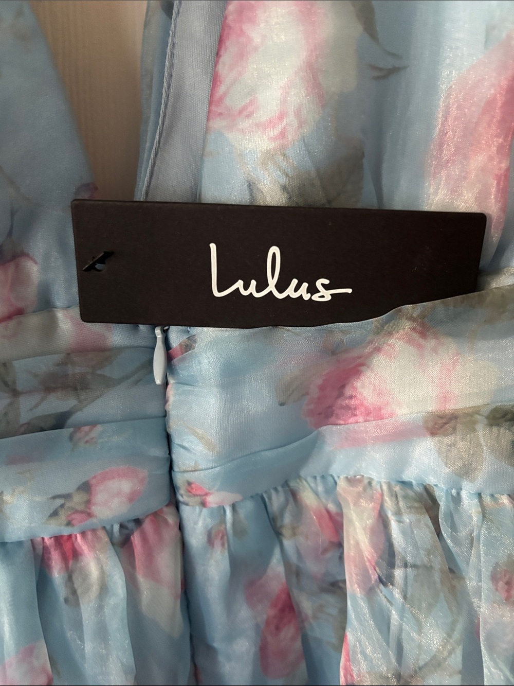 Lulu's Light Blue Floral Chiffon Maxi Dress - Picture 3 of 3